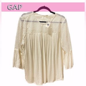 GAP White crochet summer blouse NWT